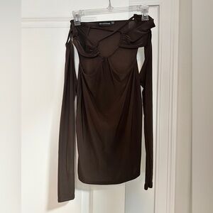 Sleeveless Brown Mini Dress